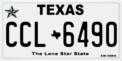 TX license plate CCL6490