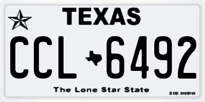 TX license plate CCL6492