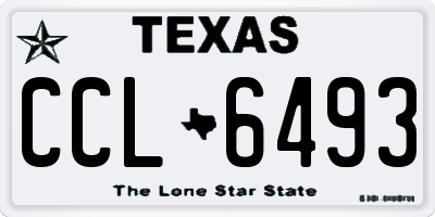 TX license plate CCL6493