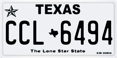 TX license plate CCL6494