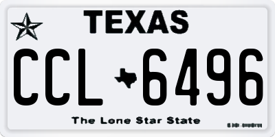 TX license plate CCL6496