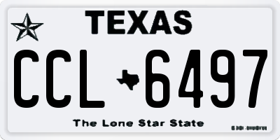 TX license plate CCL6497
