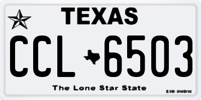 TX license plate CCL6503
