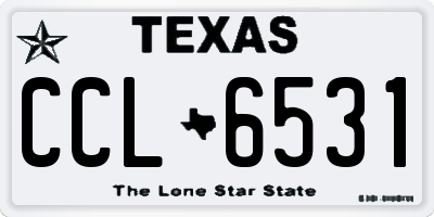 TX license plate CCL6531