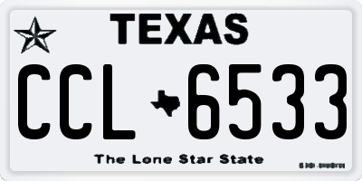 TX license plate CCL6533