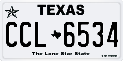 TX license plate CCL6534