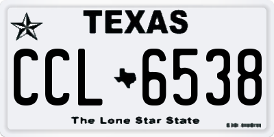 TX license plate CCL6538