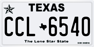 TX license plate CCL6540