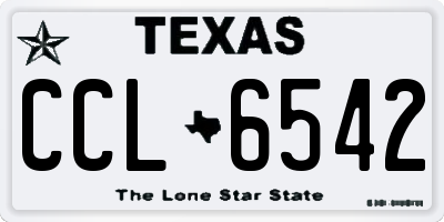 TX license plate CCL6542