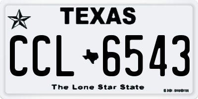 TX license plate CCL6543