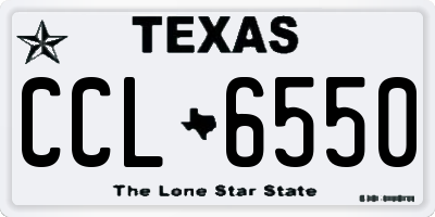 TX license plate CCL6550