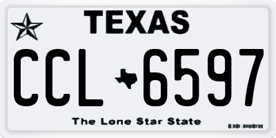 TX license plate CCL6597