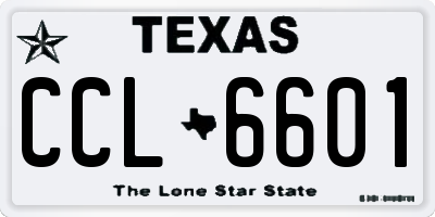 TX license plate CCL6601