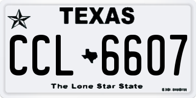 TX license plate CCL6607