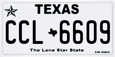 TX license plate CCL6609