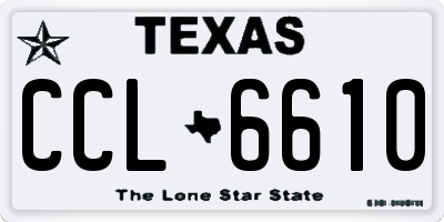 TX license plate CCL6610