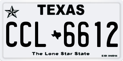 TX license plate CCL6612