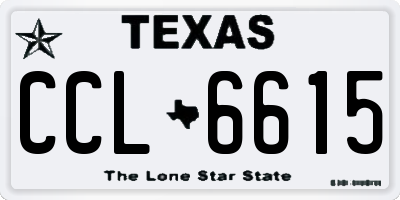 TX license plate CCL6615