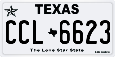 TX license plate CCL6623