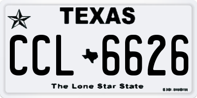 TX license plate CCL6626