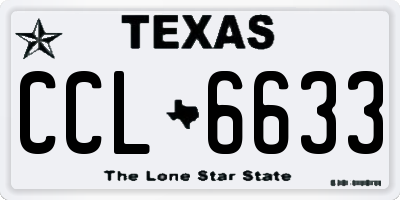 TX license plate CCL6633