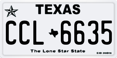 TX license plate CCL6635