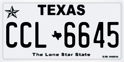 TX license plate CCL6645