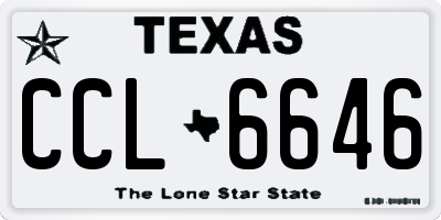 TX license plate CCL6646