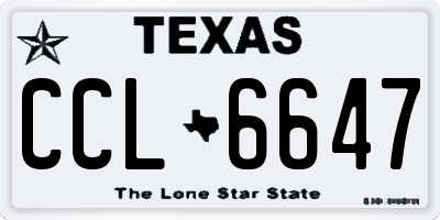TX license plate CCL6647