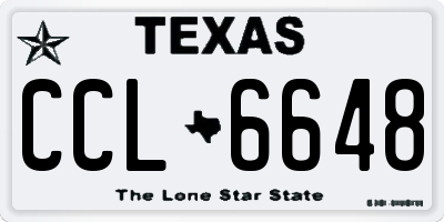 TX license plate CCL6648
