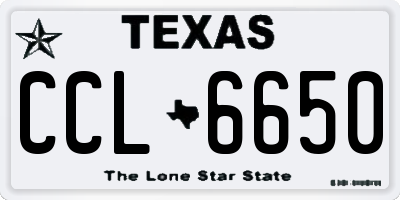 TX license plate CCL6650