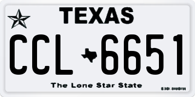 TX license plate CCL6651