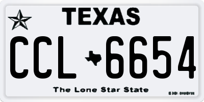 TX license plate CCL6654