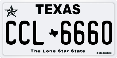 TX license plate CCL6660