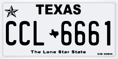 TX license plate CCL6661