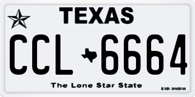 TX license plate CCL6664