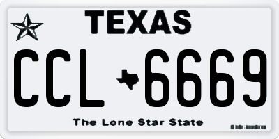 TX license plate CCL6669