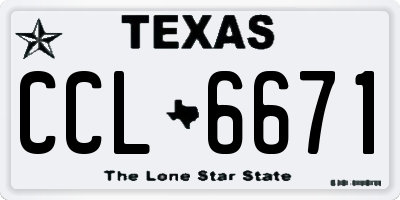 TX license plate CCL6671