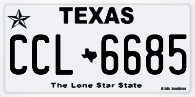 TX license plate CCL6685