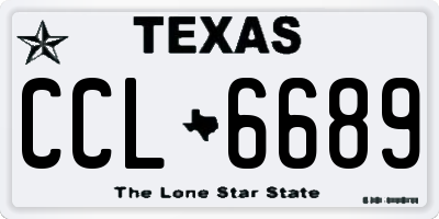 TX license plate CCL6689