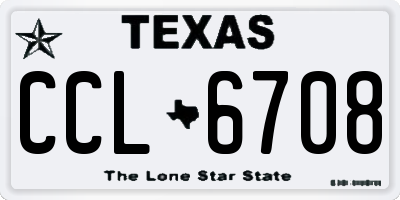 TX license plate CCL6708