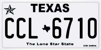 TX license plate CCL6710