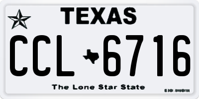 TX license plate CCL6716