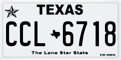 TX license plate CCL6718