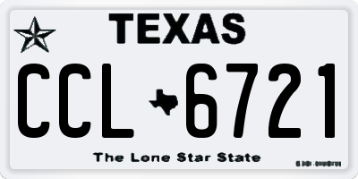 TX license plate CCL6721