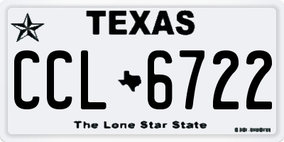 TX license plate CCL6722