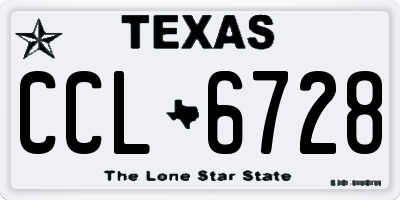 TX license plate CCL6728