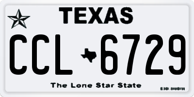 TX license plate CCL6729