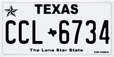 TX license plate CCL6734