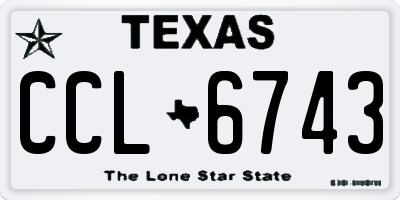 TX license plate CCL6743
